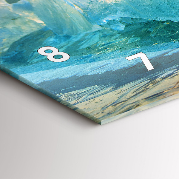 Ceas orizontale de perete din sticlă Munte de gheață și răsărit