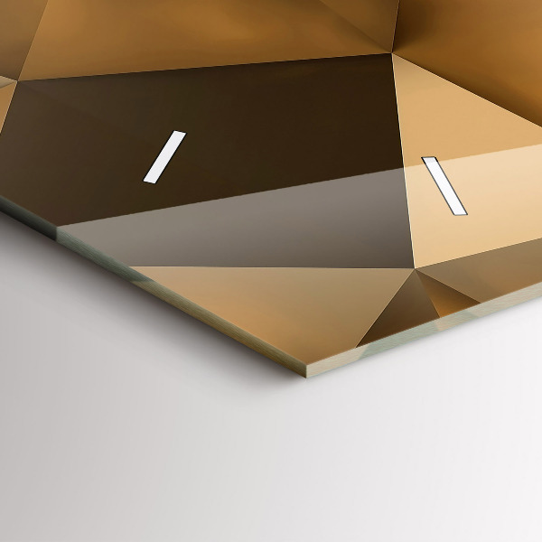 Ceas orizontale de perete din sticlă Textura geometrică