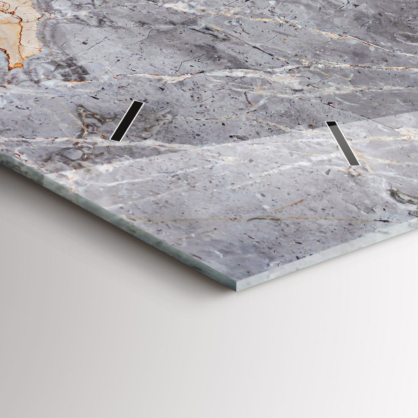 Ceas orizontale de perete din sticlă Piatră de marmură de granit gri