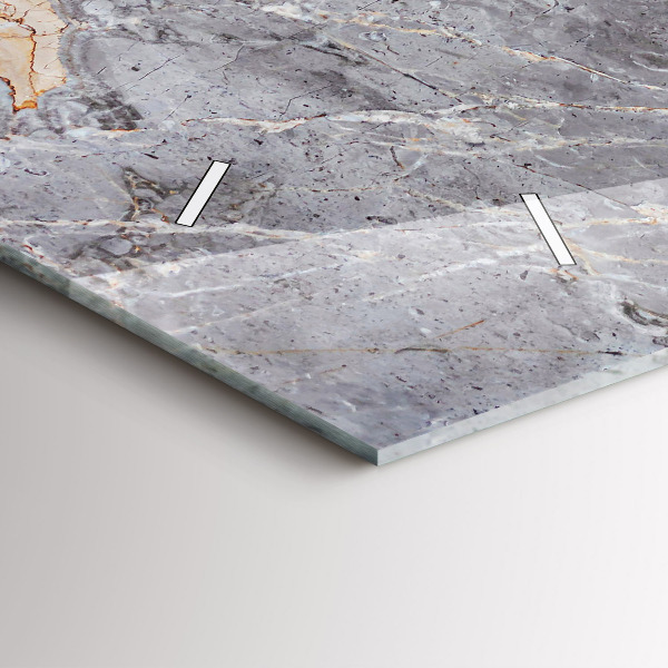 Ceas orizontale de perete din sticlă Piatră de marmură de granit gri