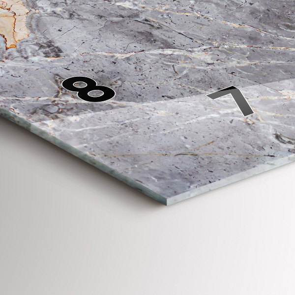 Ceas orizontale de perete din sticlă Piatră de marmură de granit gri