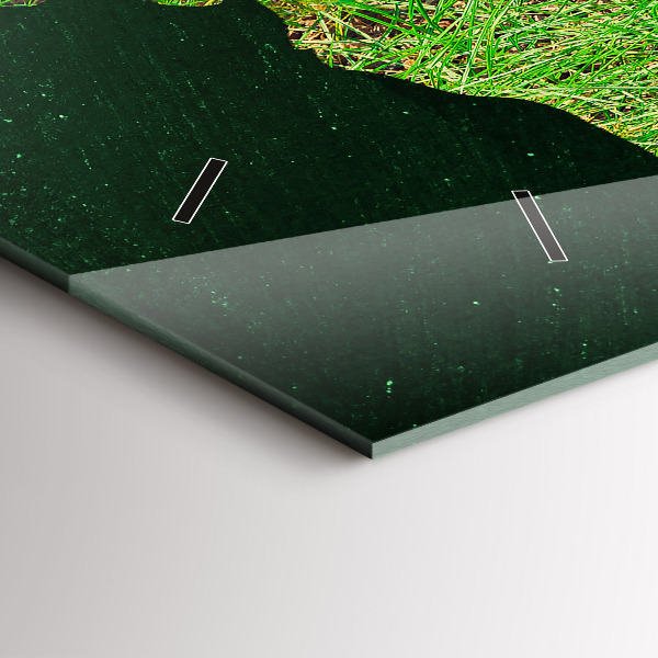 Ceas orizontale de perete din sticlă Harta lumii ierboase