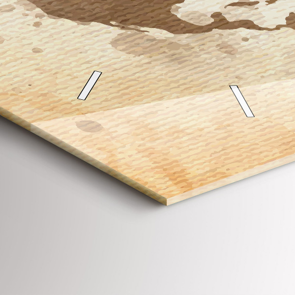 Ceas orizontale de perete din sticlă O hartă a lumii pictată