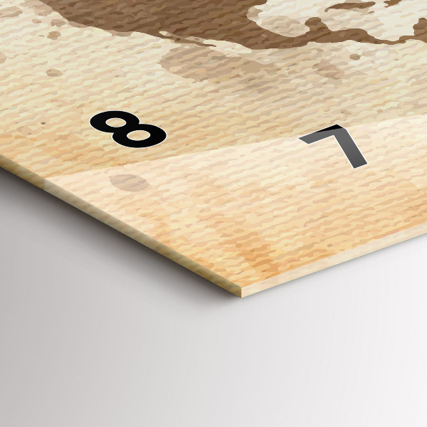 Ceas orizontale de perete din sticlă O hartă a lumii pictată