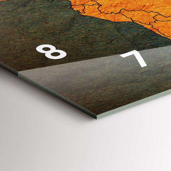 Ceas orizontale de perete din sticlă Harta lumii