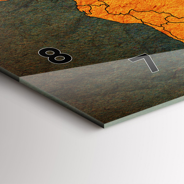 Ceas orizontale de perete din sticlă Harta lumii