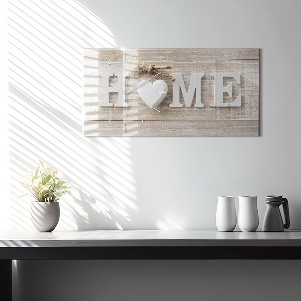 Ceas orizontale de perete din sticlă Inscripția casei