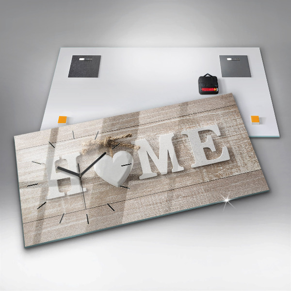 Ceas orizontale de perete din sticlă Inscripția casei