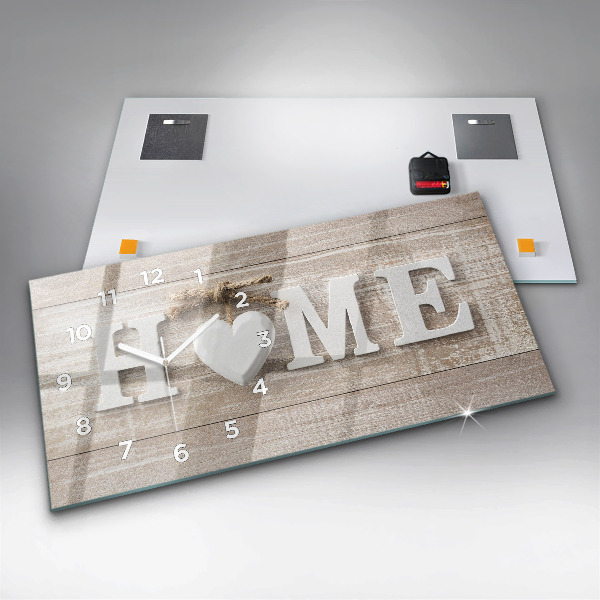 Ceas orizontale de perete din sticlă Inscripția casei