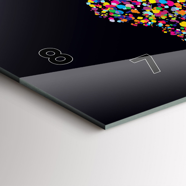 Ceas orizontale de perete din sticlă Harta lumii cu puncte