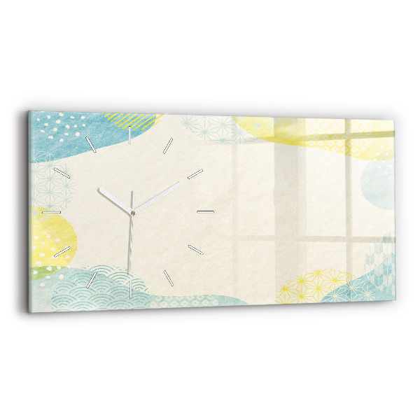 Ceas orizontale de perete din sticlă Rama cu modele
