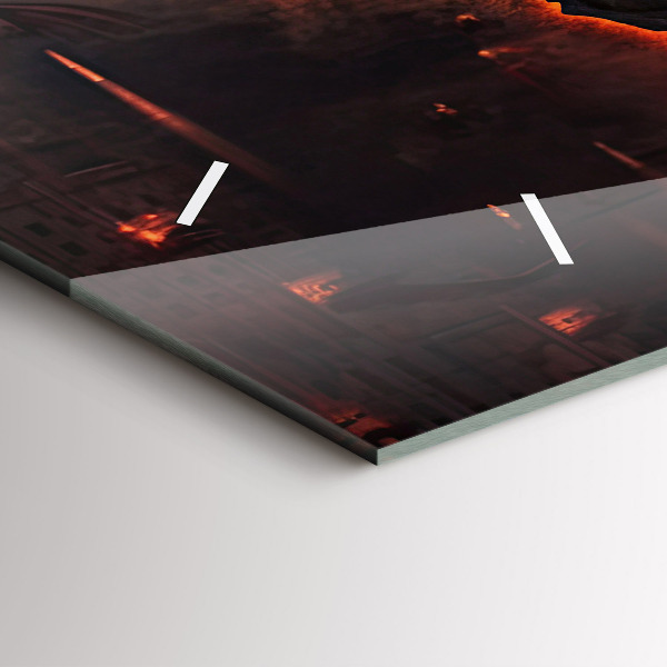 Ceas orizontale de perete din sticlă Harta lumii