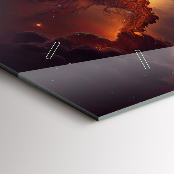 Ceas orizontale de perete din sticlă Lumea cosmică a stelelor