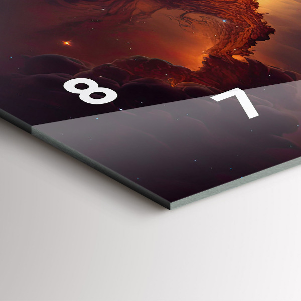 Ceas orizontale de perete din sticlă Lumea cosmică a stelelor