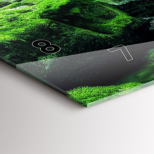 Ceas orizontale de perete din sticlă Cascada printre mușchi