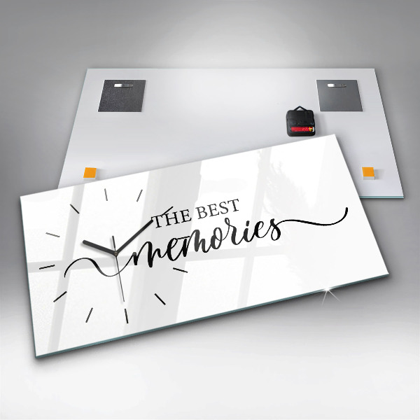 Ceas orizontale de perete din sticlă Inscripția amintirilor