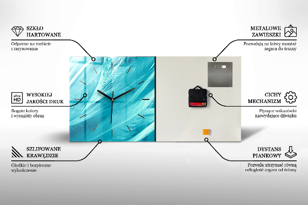Ceas orizontale de perete din sticlă Inscripția amintirilor
