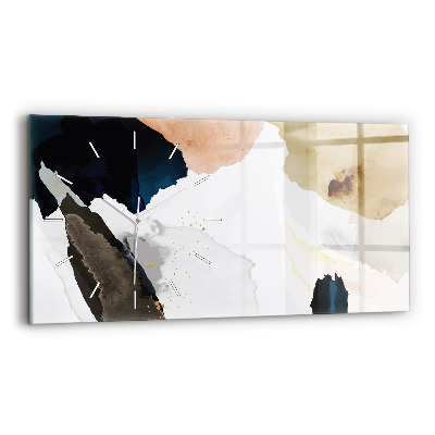 Ceas orizontale de perete din sticlă Pete de abstracție