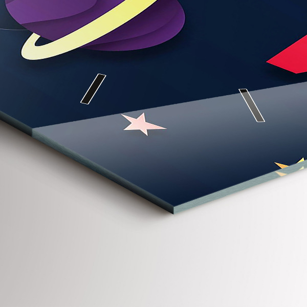 Ceas orizontale de perete din sticlă Cosmosul copiilor