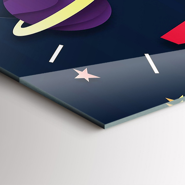 Ceas orizontale de perete din sticlă Cosmosul copiilor