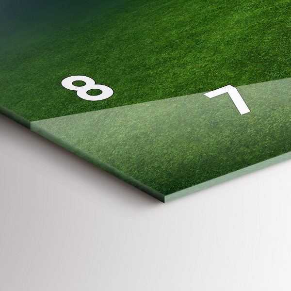 Ceas orizontale de perete din sticlă Teren de fotbal