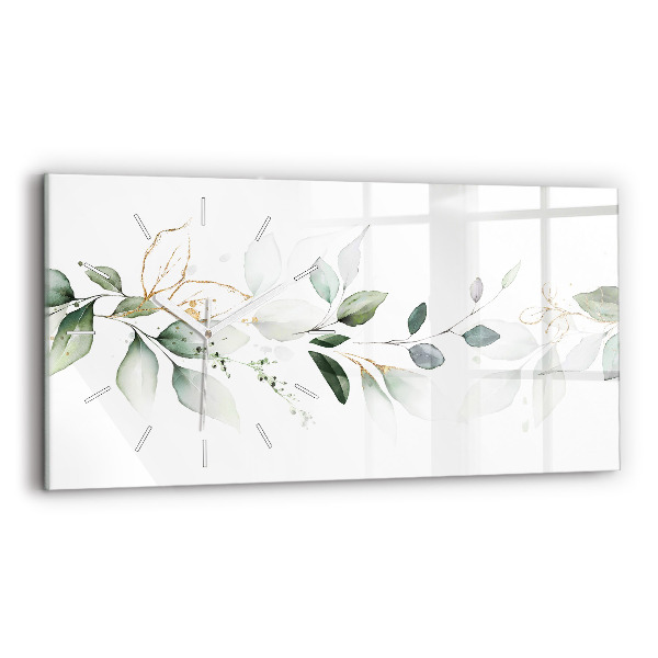 Ceas orizontale de perete din sticlă Lasă abstractia