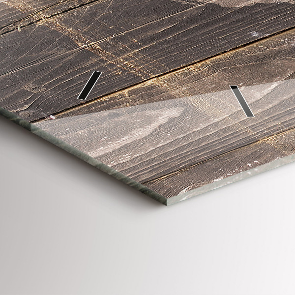 Ceas orizontale de perete din sticlă Harta lumii pe lemn