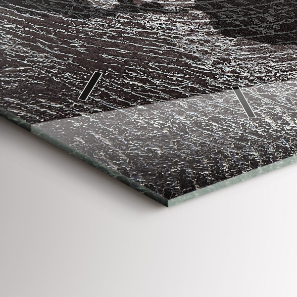 Ceas orizontale de perete din sticlă Harta lumii concrete