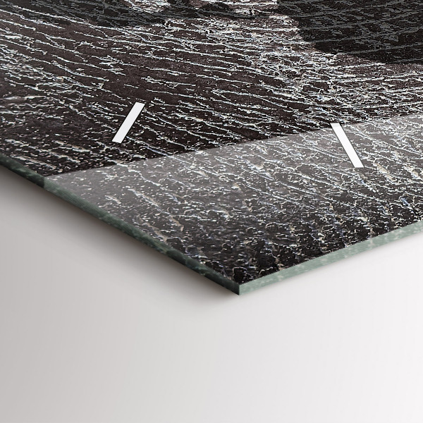 Ceas orizontale de perete din sticlă Harta lumii concrete