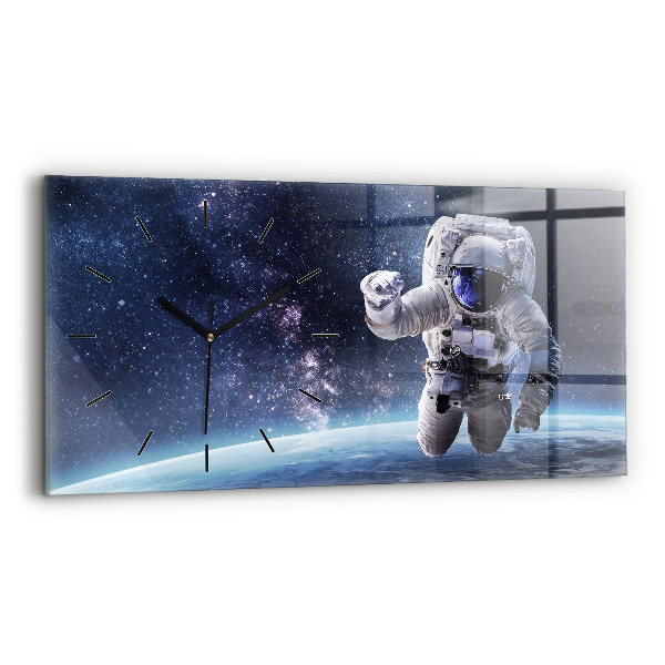 Ceas orizontale de perete din sticlă Astronaut