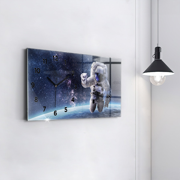 Ceas orizontale de perete din sticlă Astronaut