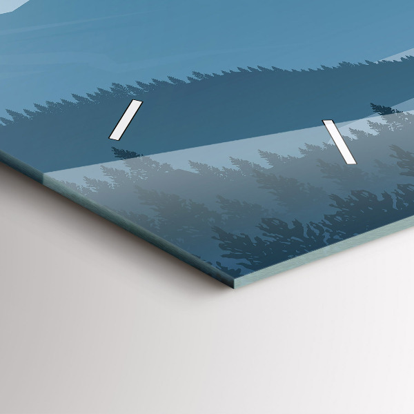 Ceas orizontale de perete din sticlă Peisaj montan