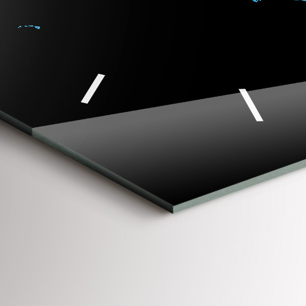 Ceas orizontale de perete din sticlă Contururile hărții lumii