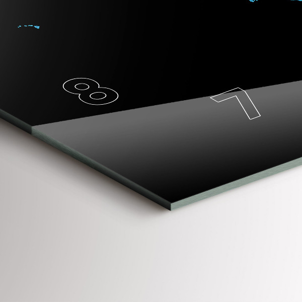 Ceas orizontale de perete din sticlă Contururile hărții lumii