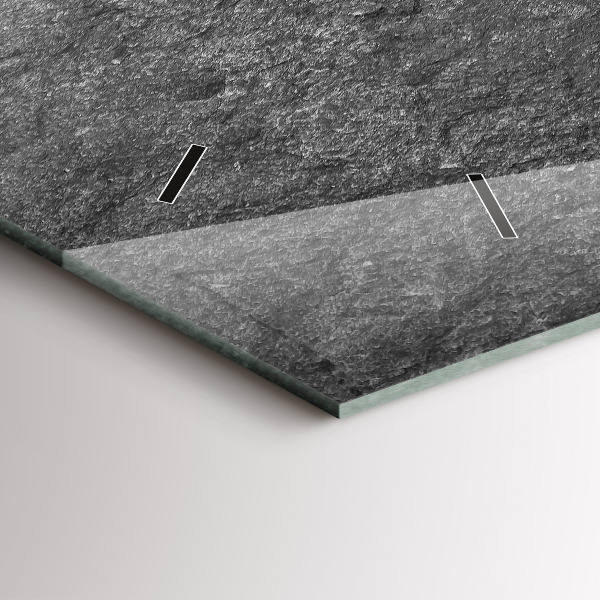 Ceas orizontale de perete din sticlă Roca vulcanica