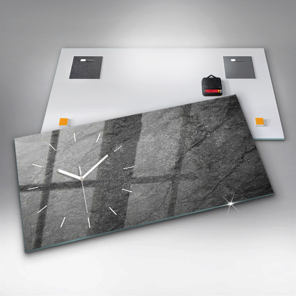 Ceas orizontale de perete din sticlă Roca vulcanica