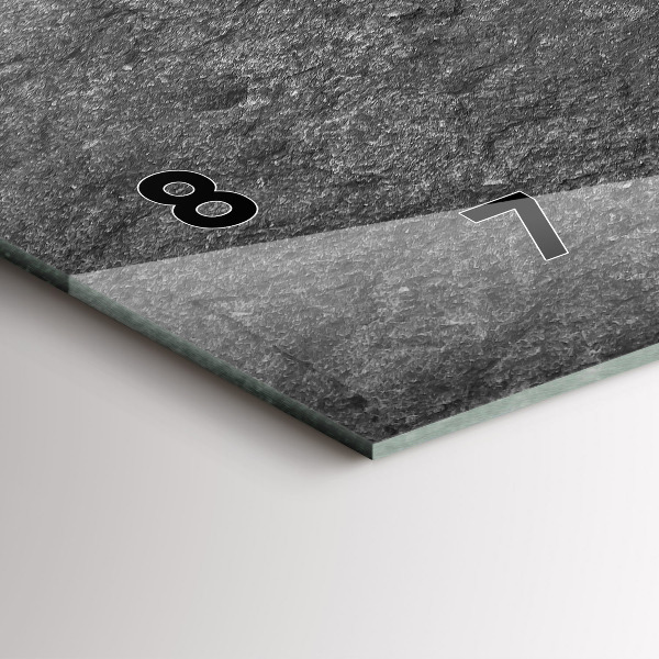 Ceas orizontale de perete din sticlă Roca vulcanica