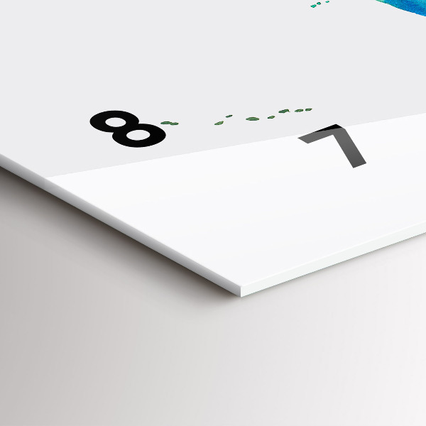 Ceas orizontale de perete din sticlă Harta lumii acuarela