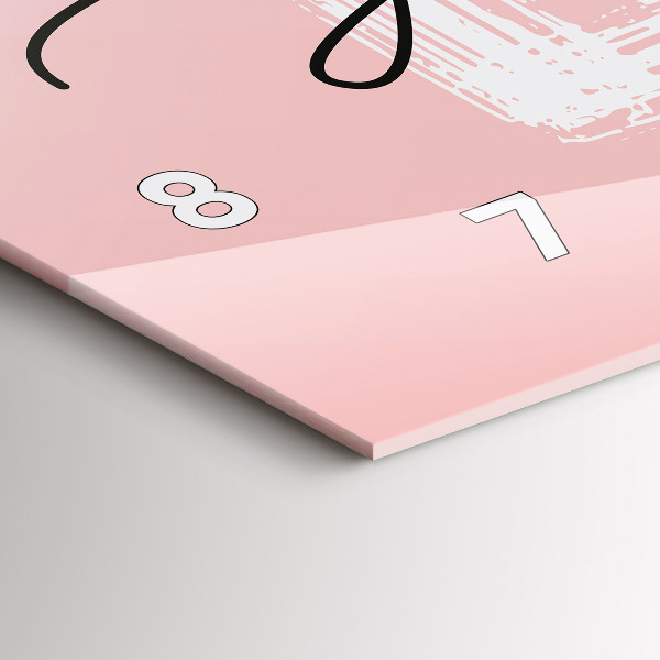 Ceas orizontale de perete din sticlă Inscripție Iubește-te pe tine însuți