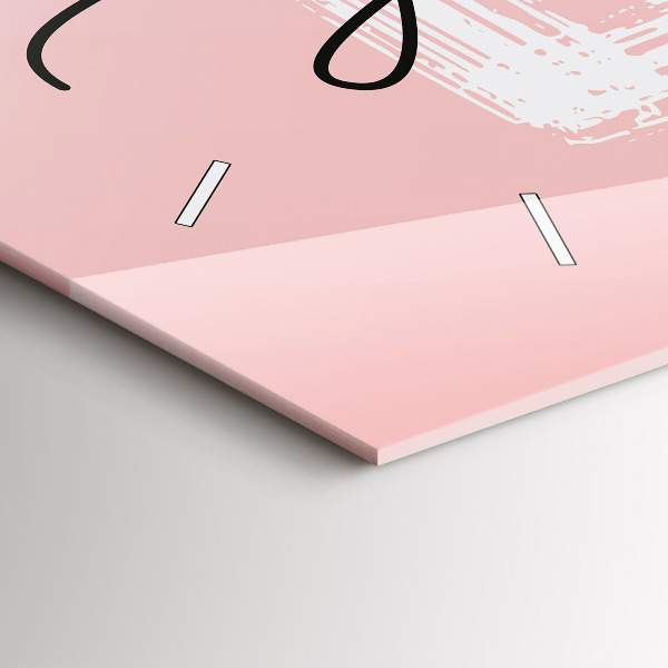 Ceas orizontale de perete din sticlă Inscripție Iubește-te pe tine însuți