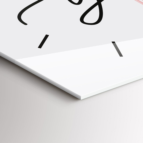 Ceas orizontale de perete din sticlă Inscripția Fii tu însuți