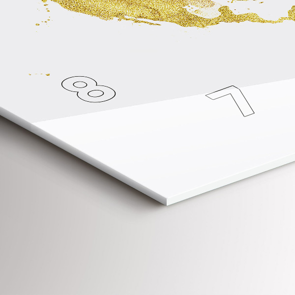 Ceas orizontale de perete din sticlă Harta lumii aurii