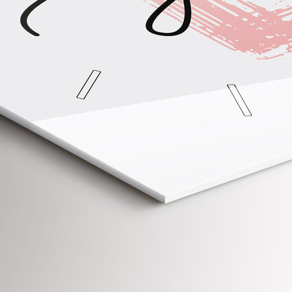 Ceas orizontale de perete din sticlă Inscripție iubește-te pe tine însuți