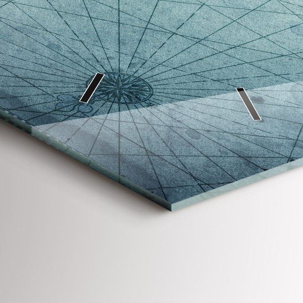 Ceas orizontale de perete din sticlă Harta de epocă