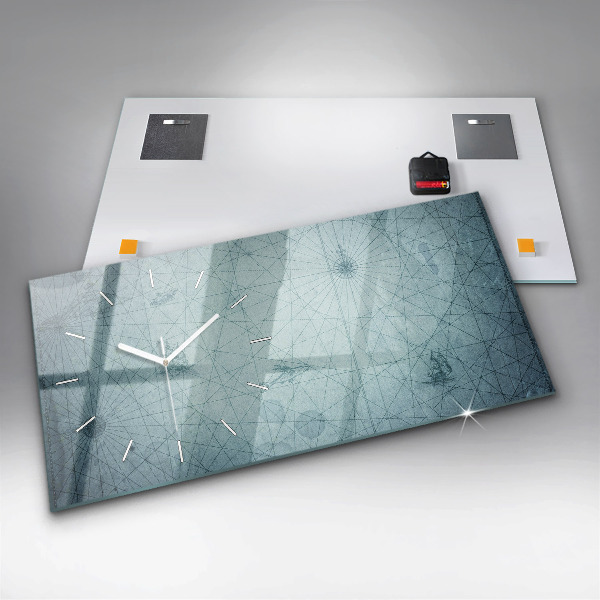 Ceas orizontale de perete din sticlă Harta de epocă