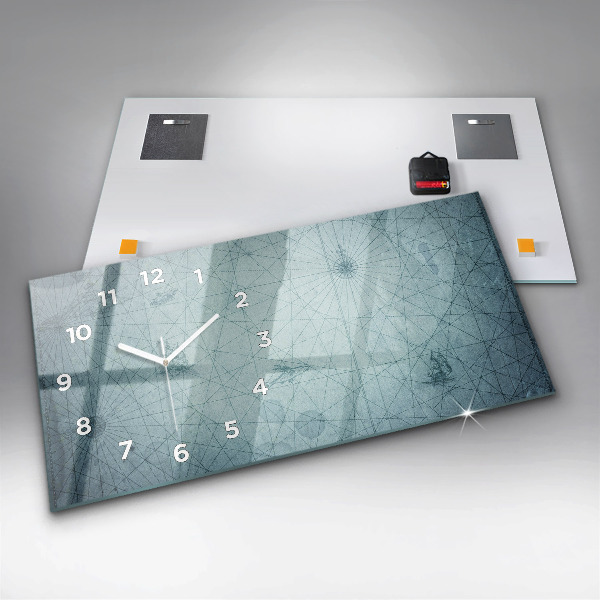 Ceas orizontale de perete din sticlă Harta de epocă