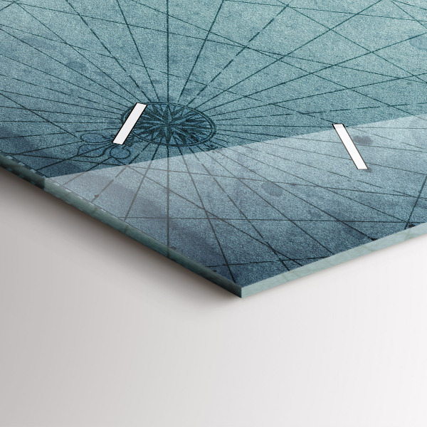 Ceas orizontale de perete din sticlă Harta de epocă