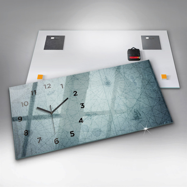 Ceas orizontale de perete din sticlă Harta de epocă