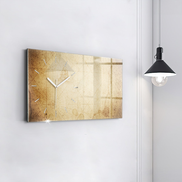 Ceas orizontale de perete din sticlă Harta lumii vechi