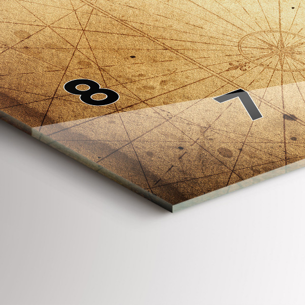 Ceas orizontale de perete din sticlă Harta lumii vechi